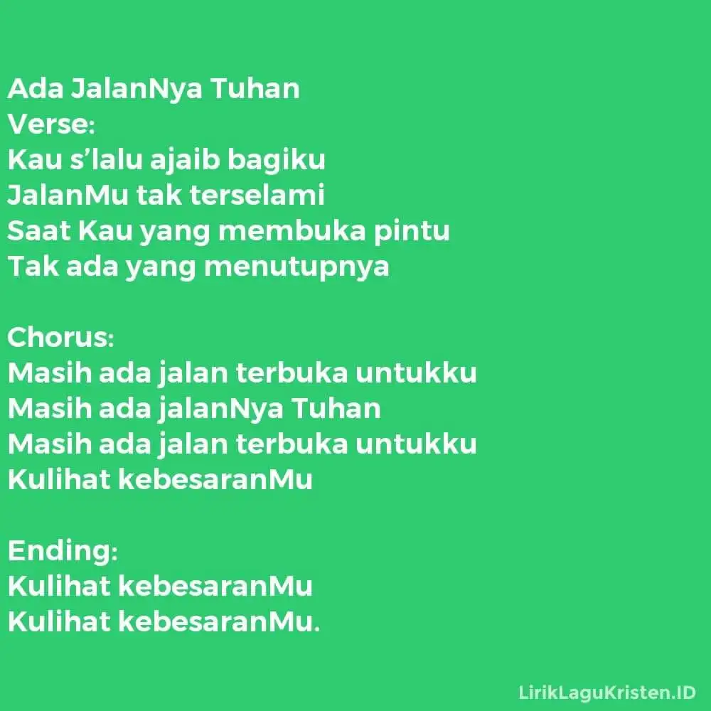 Ada JalanNya Tuhan