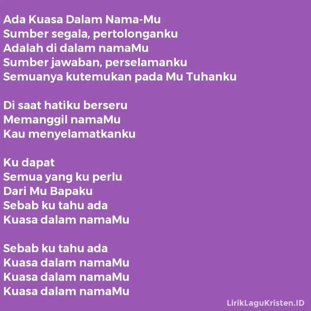 Ada Kuasa Dalam Nama-Mu