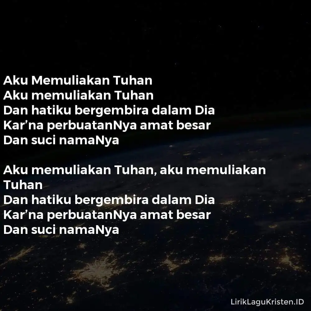 Aku Memuliakan Tuhan