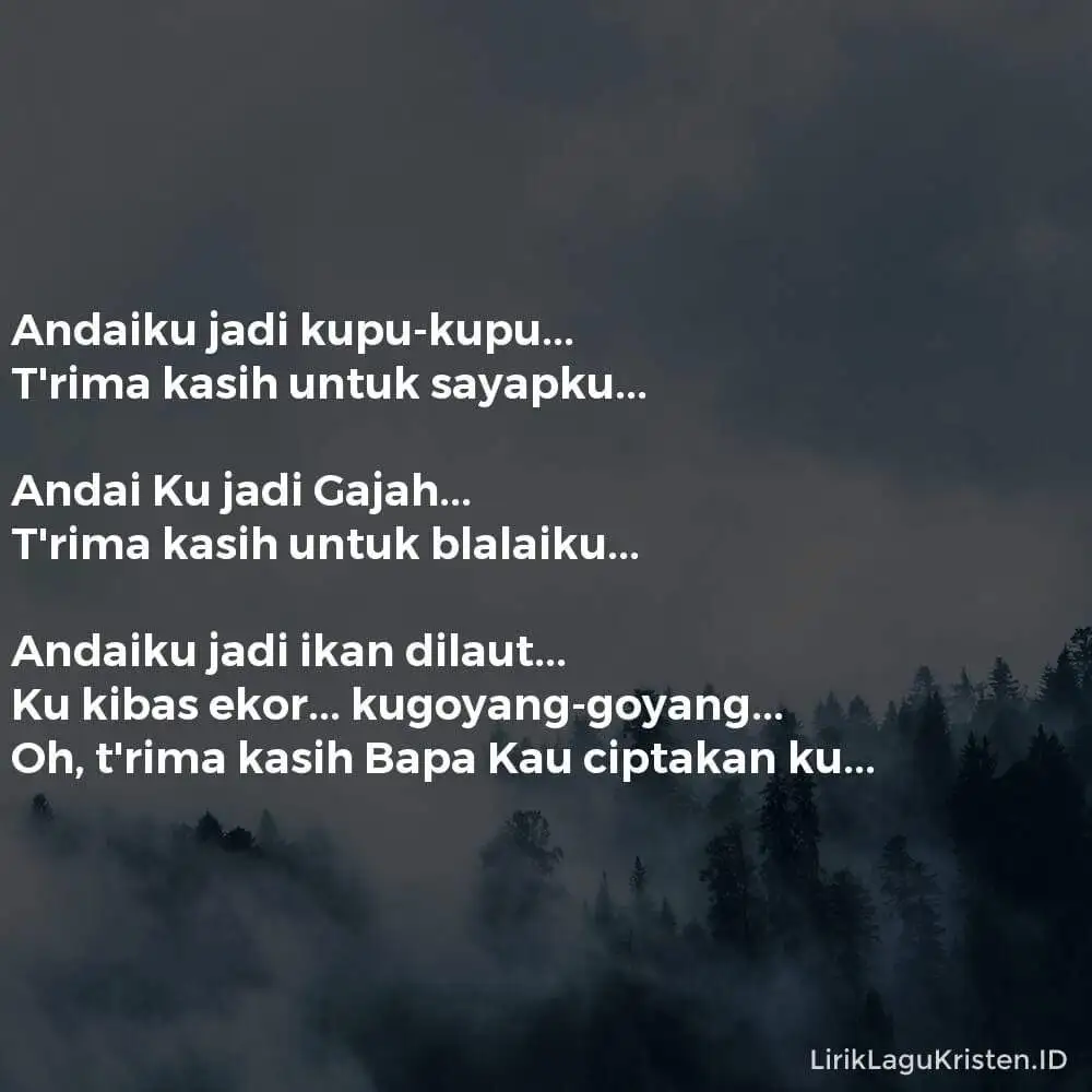 ANDAIKU JADI KUPU-KUPU