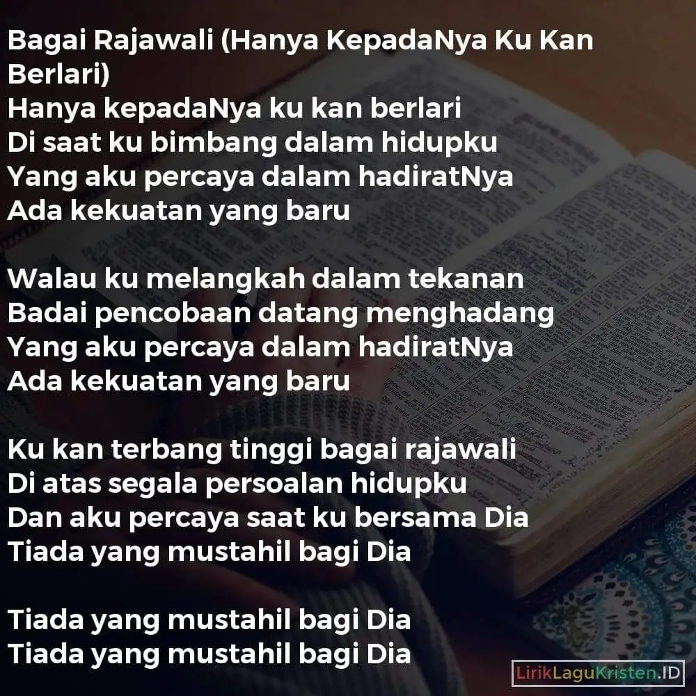 Bagai Rajawali (Hanya KepadaNya Ku Kan Berlari)