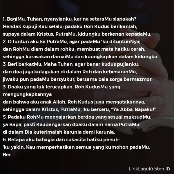 BagiMu, Tuhan, Nyanyianku