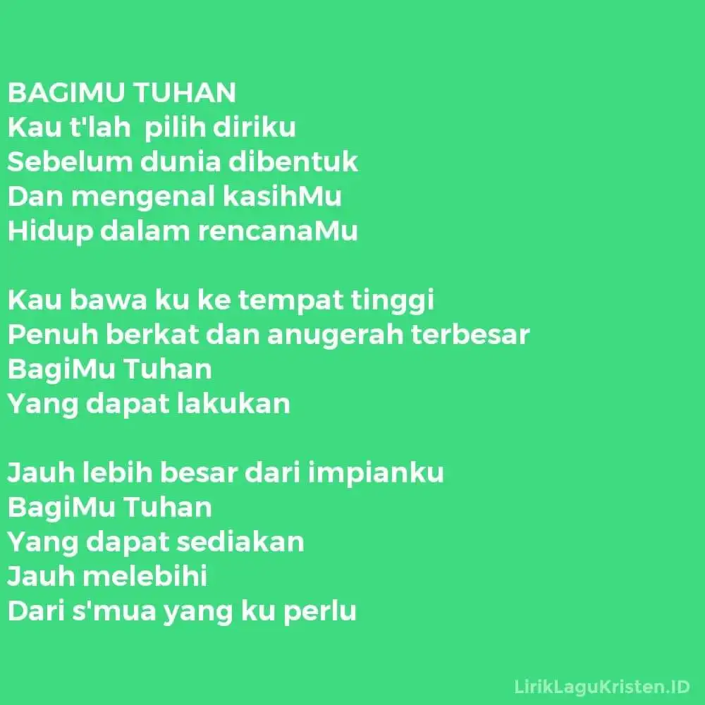 BAGIMU TUHAN