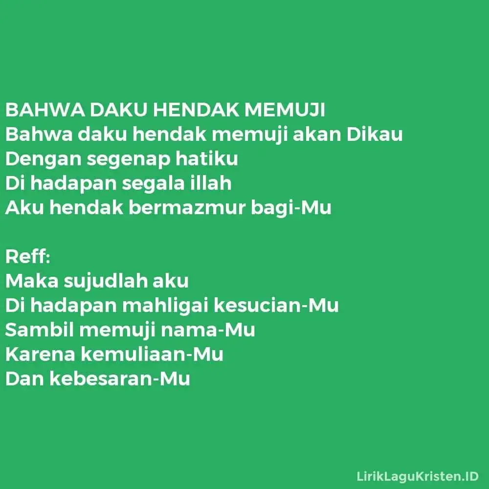BAHWA DAKU HENDAK MEMUJI