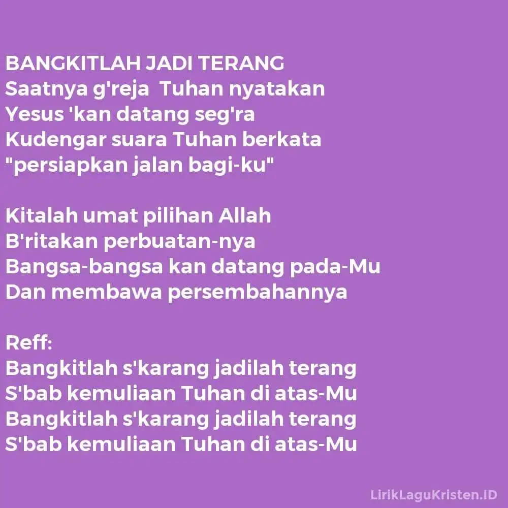 BANGKITLAH JADI TERANG