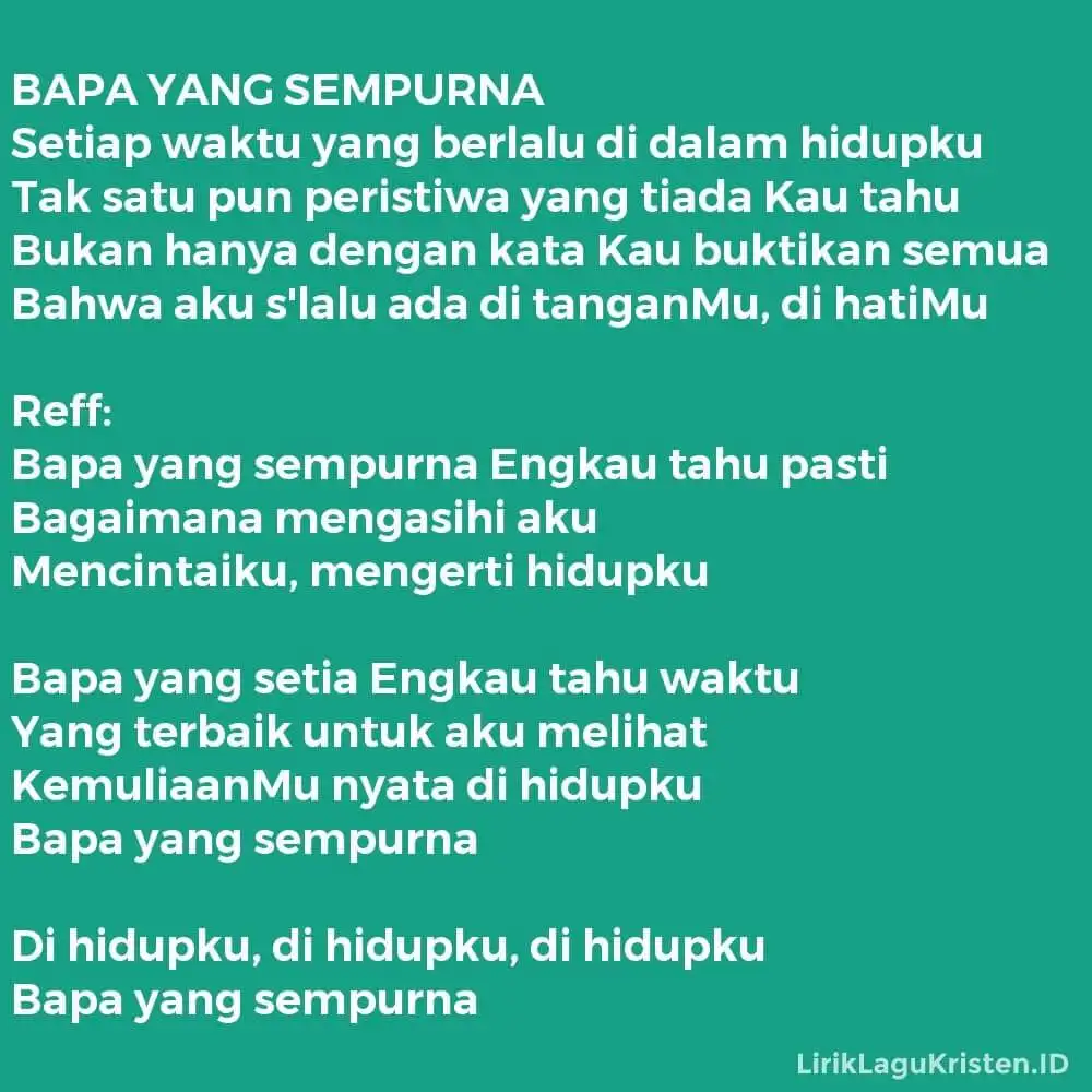 BAPA YANG SEMPURNA