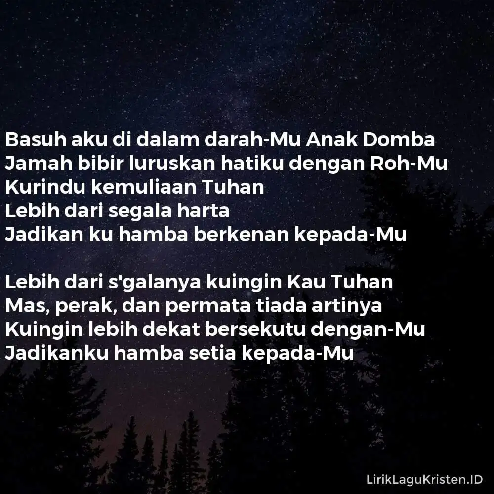 BASUH AKU DIDALAM DARAHMU