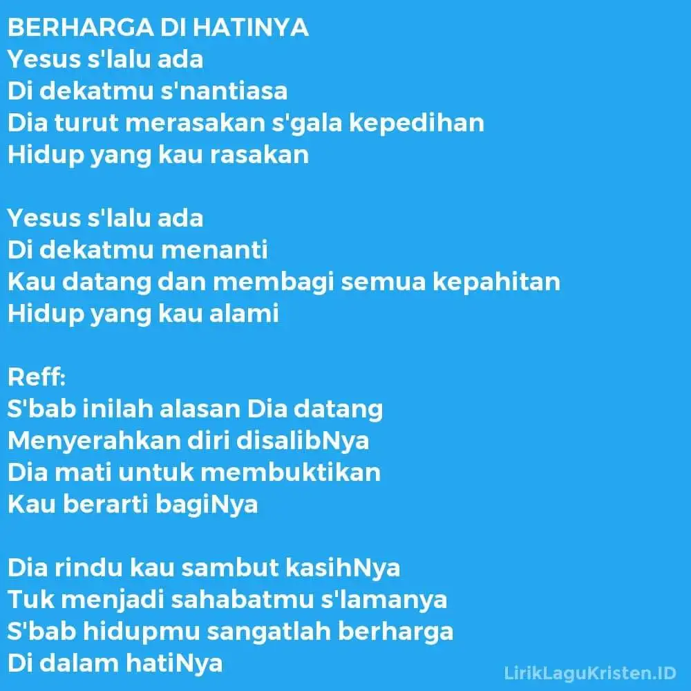 BERHARGA DI HATINYA