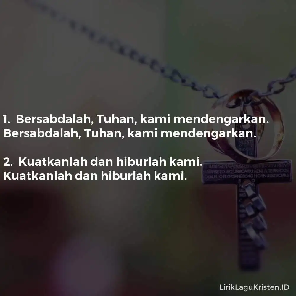 Bersabdalah, Tuhan