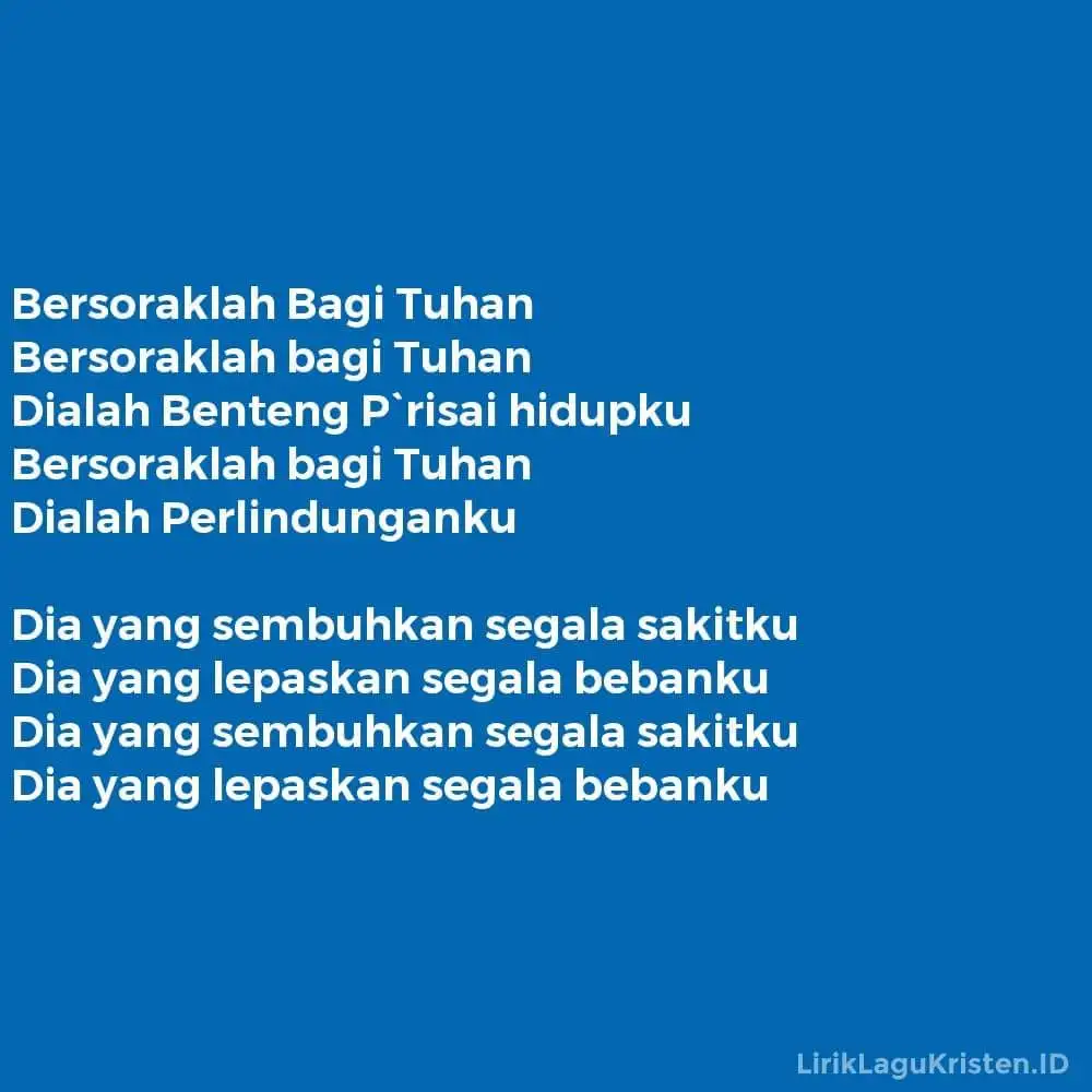 Bersoraklah Bagi Tuhan