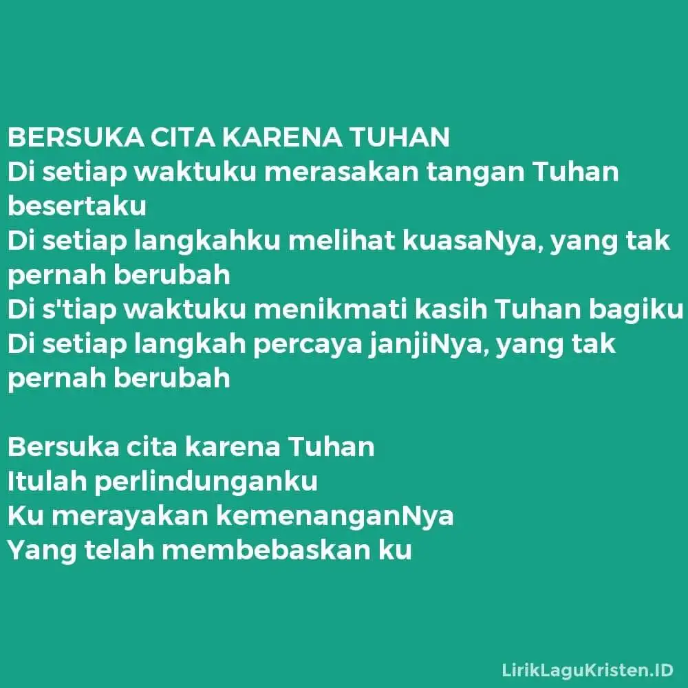 BERSUKA CITA KARENA TUHAN