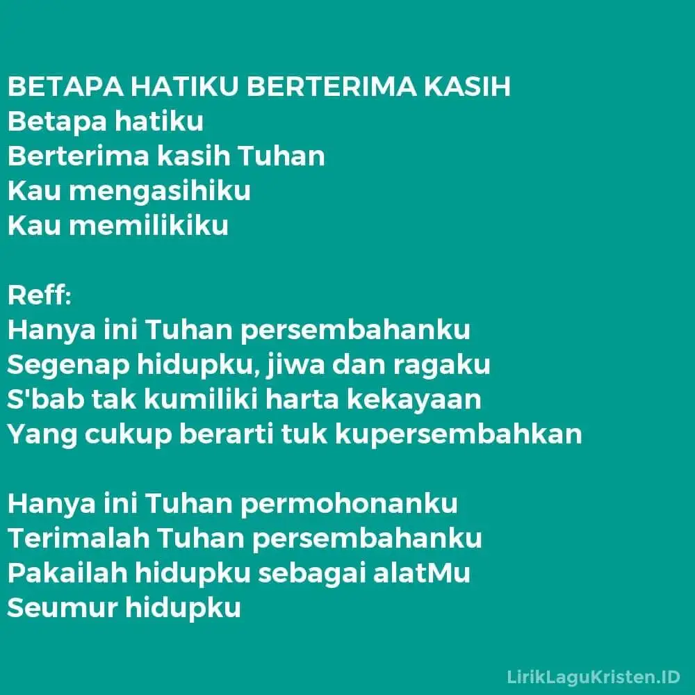BETAPA HATIKU BERTERIMA KASIH