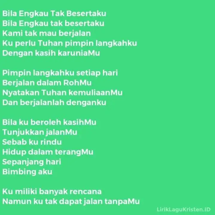 Bila Engkau Tak Besertaku