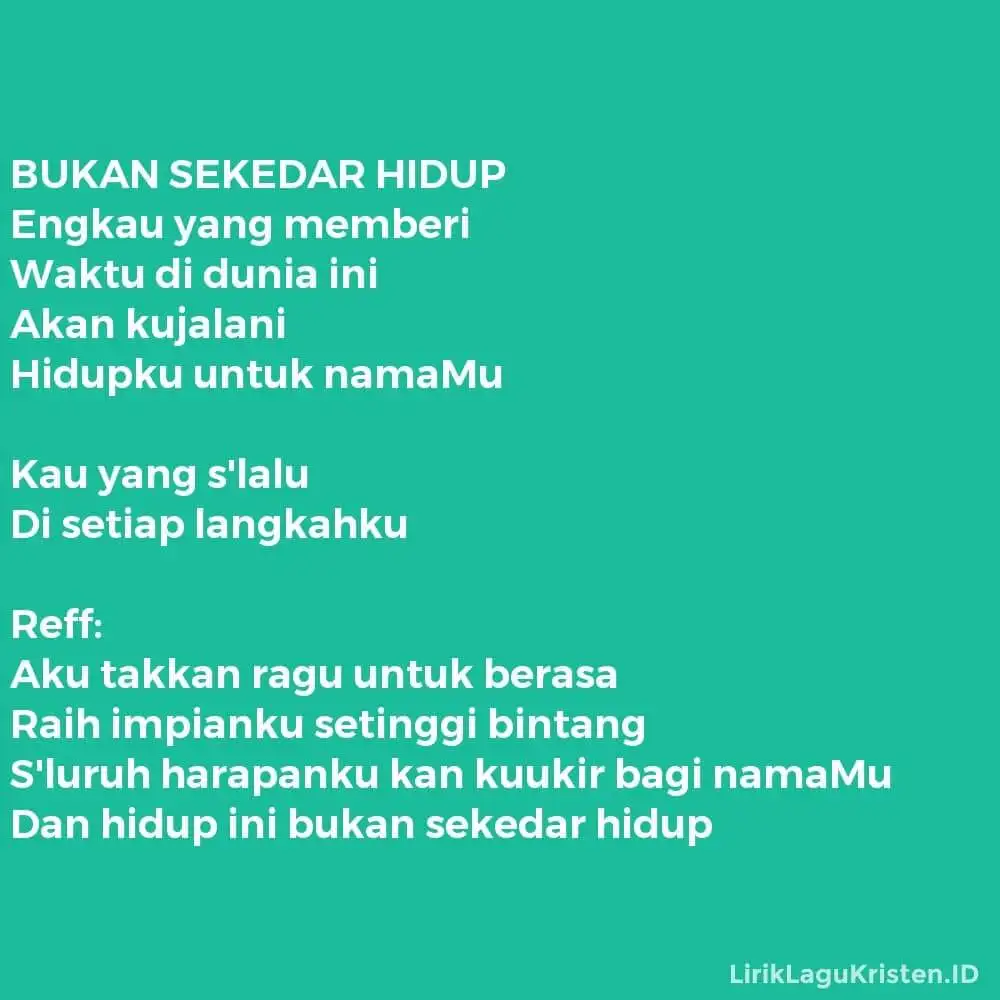 BUKAN SEKEDAR HIDUP