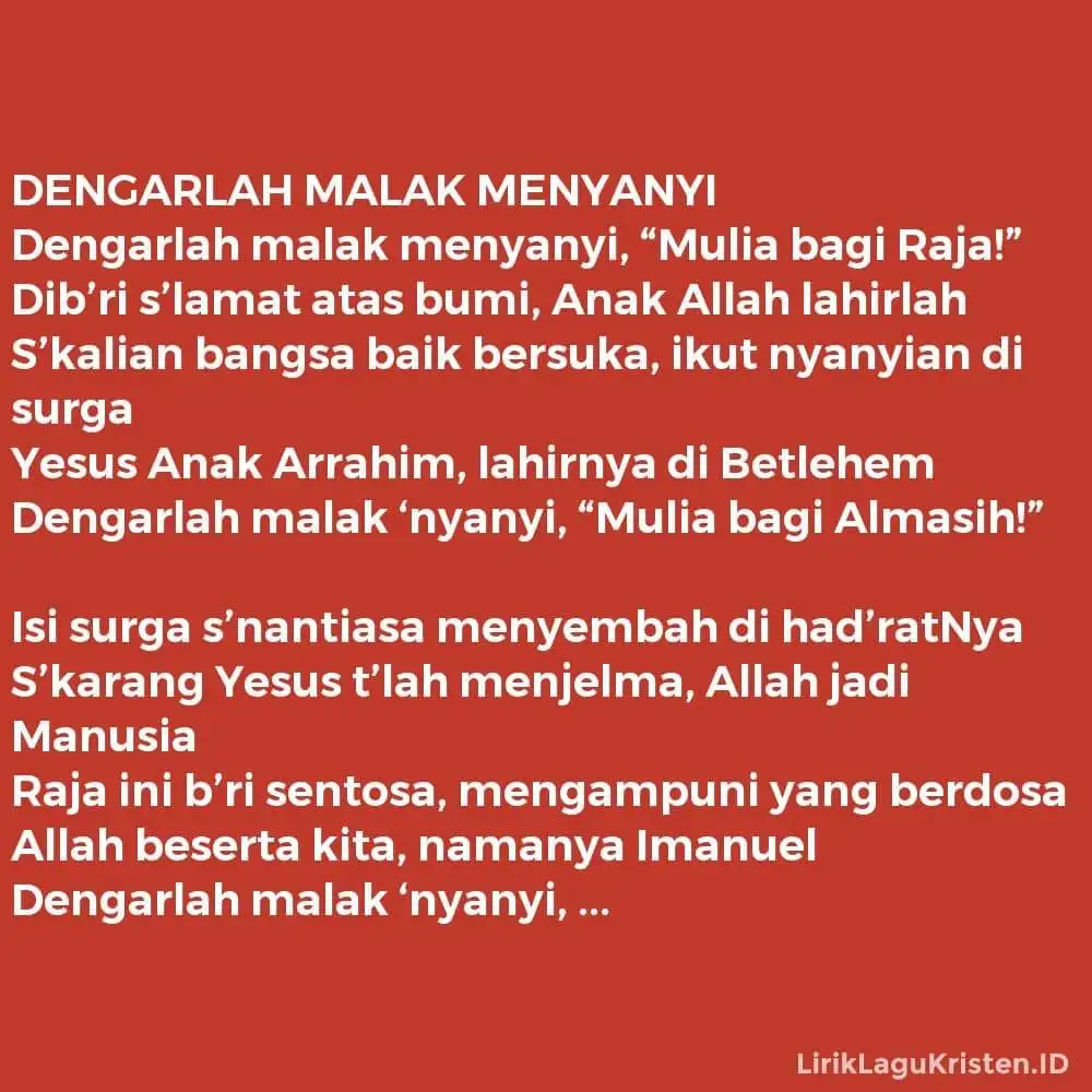 DENGARLAH MALAK MENYANYI