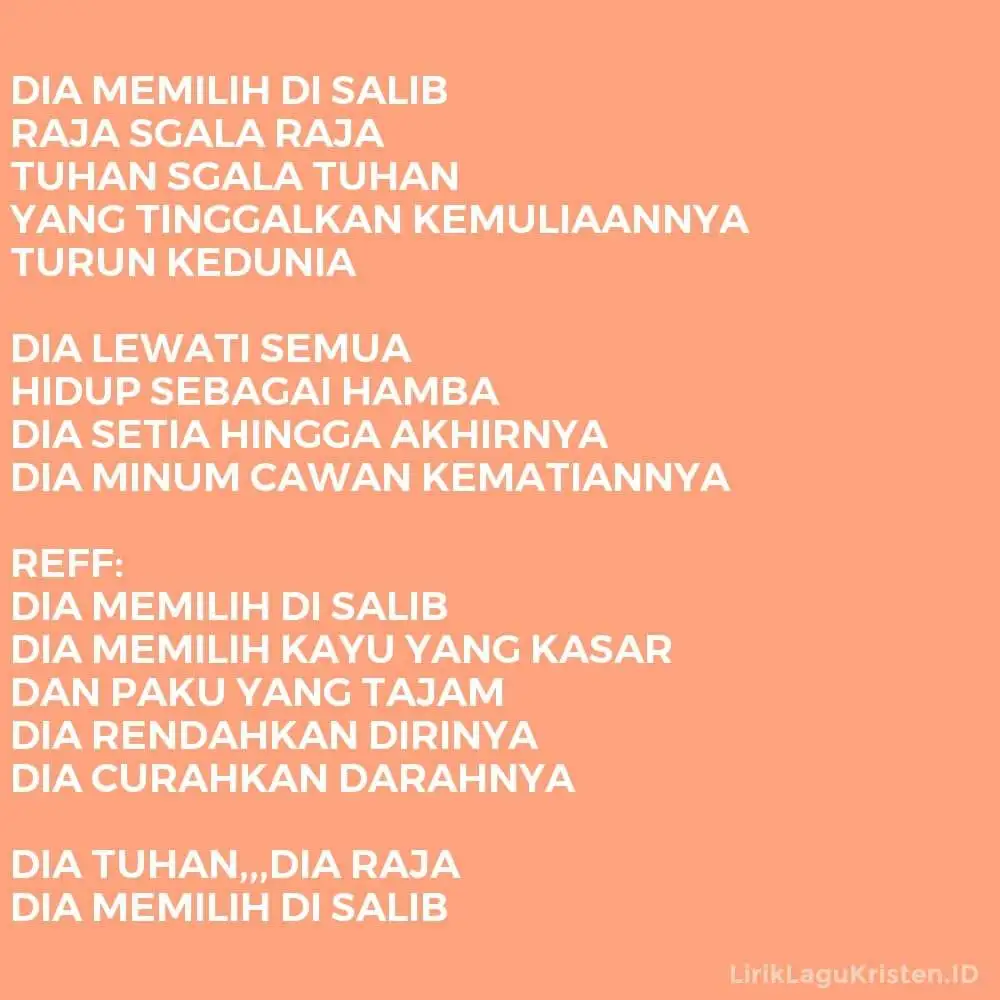 DIA MEMILIH DI SALIB