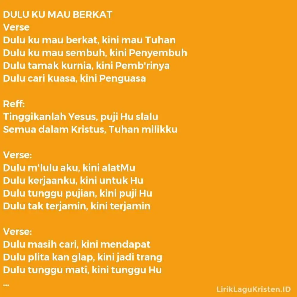 DULU KU MAU BERKAT