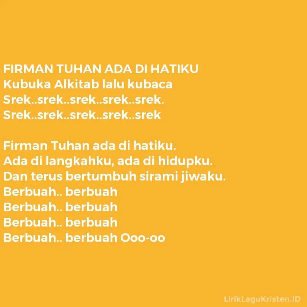 FIRMAN TUHAN ADA DI HATIKU