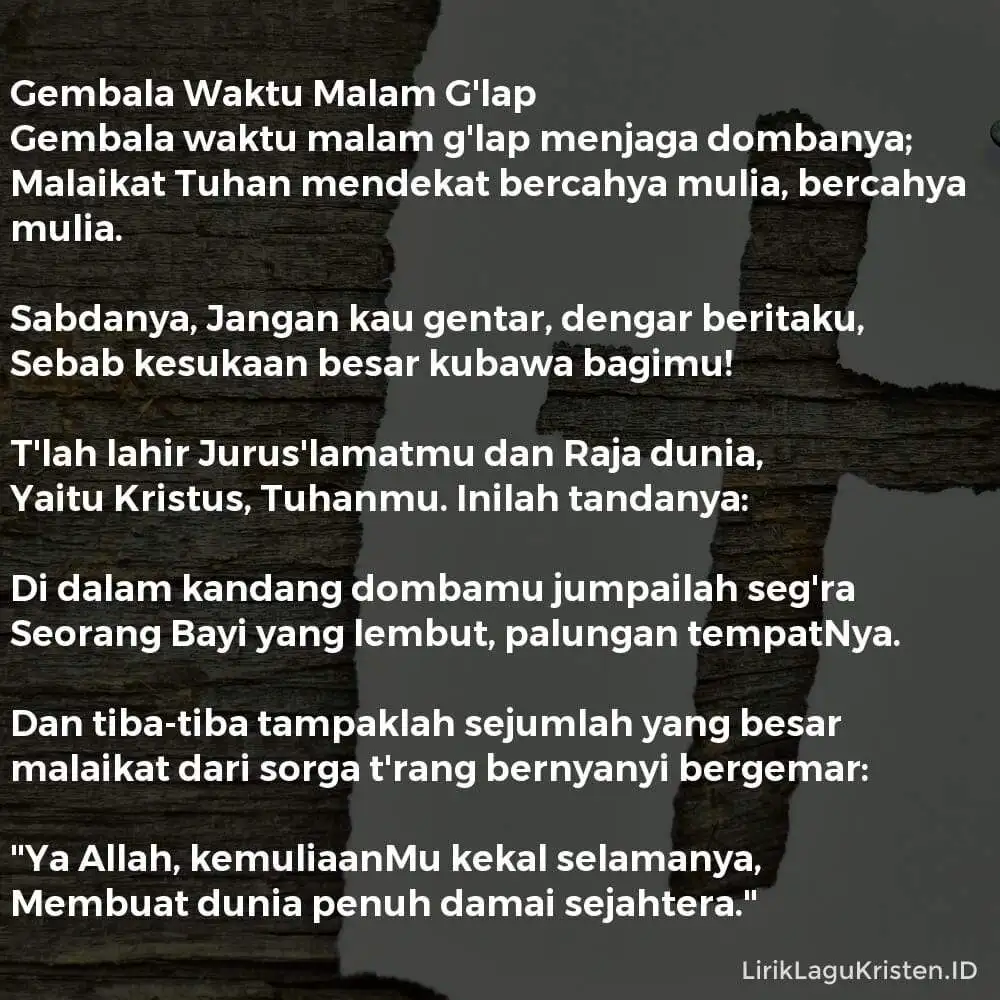 Gembala Waktu Malam G’lap