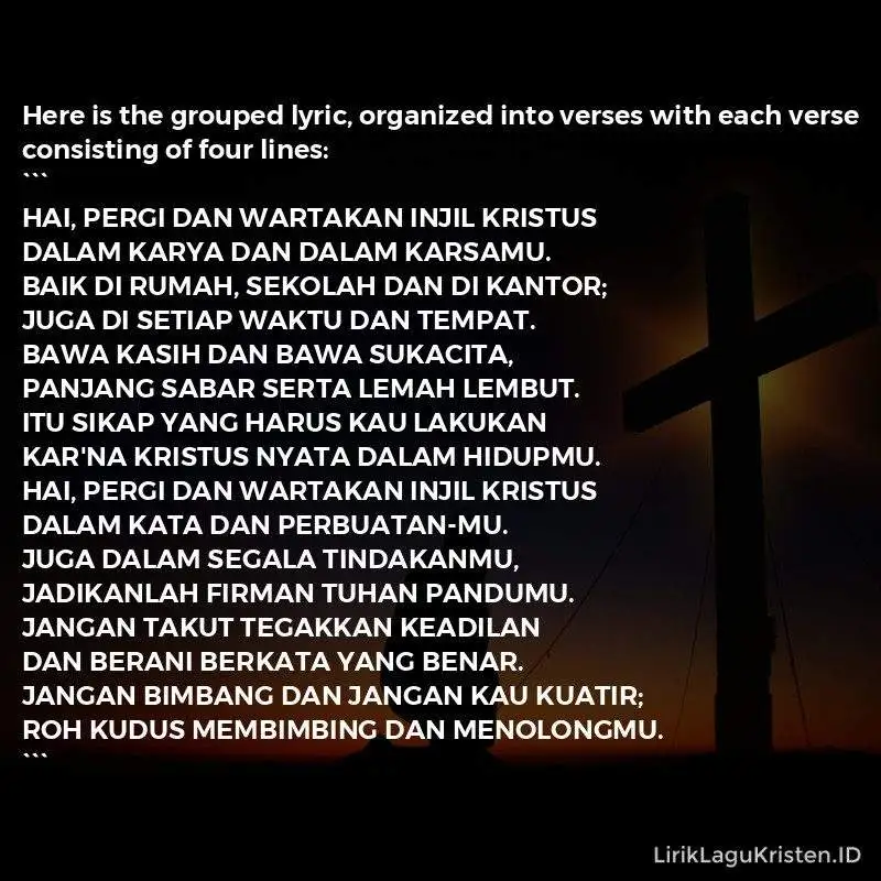 Hai Pergi Dan Wartakan