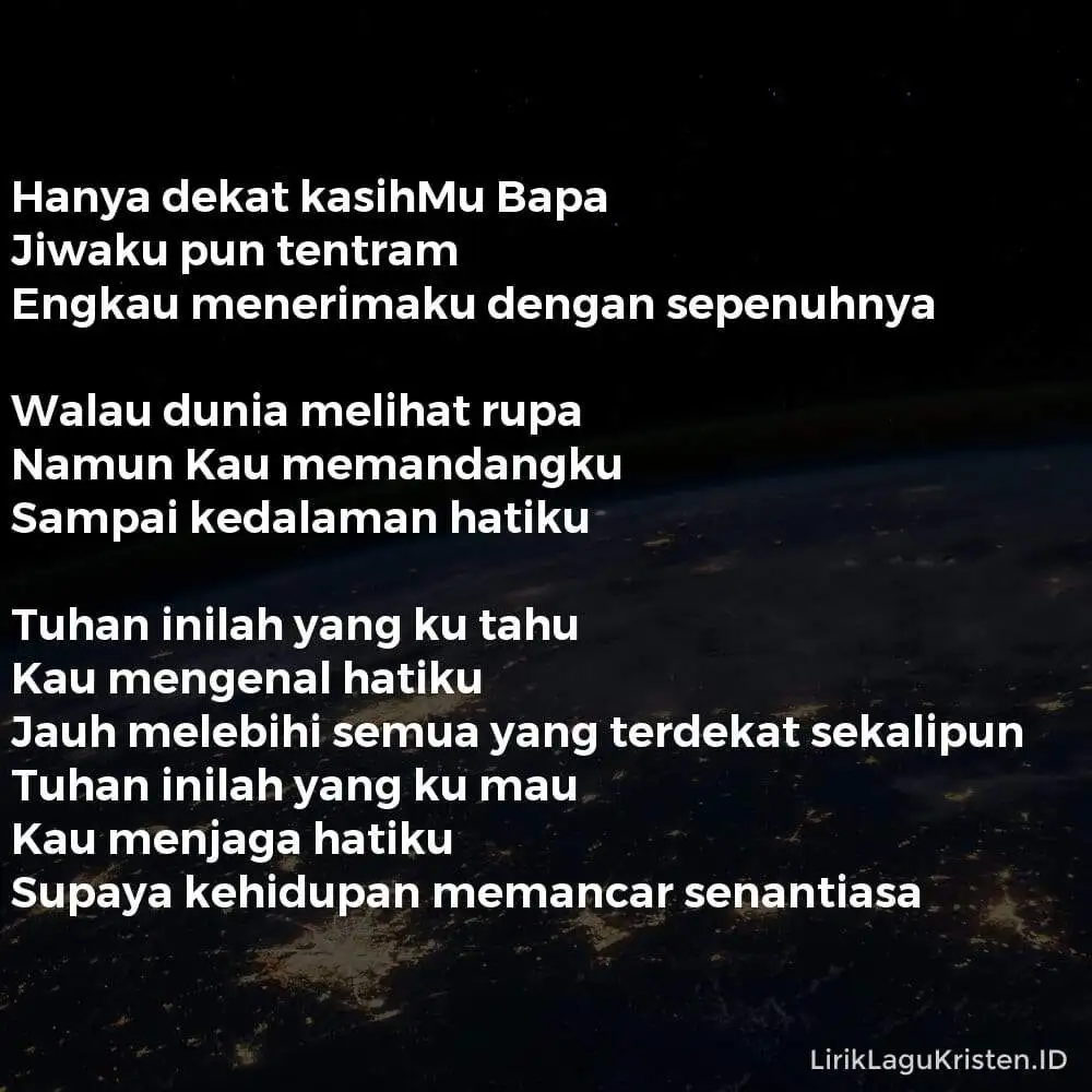 HANYA DEKAT KASIHMU BAPA