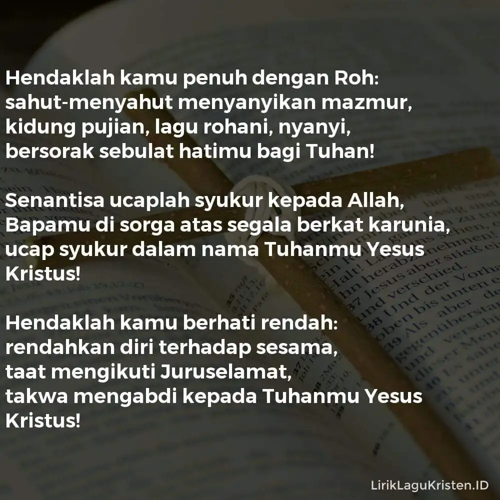 Hendaklah Kamu Penuh Dengan Roh