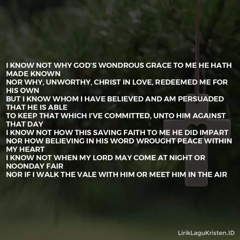 I Know Whom I Have Believed