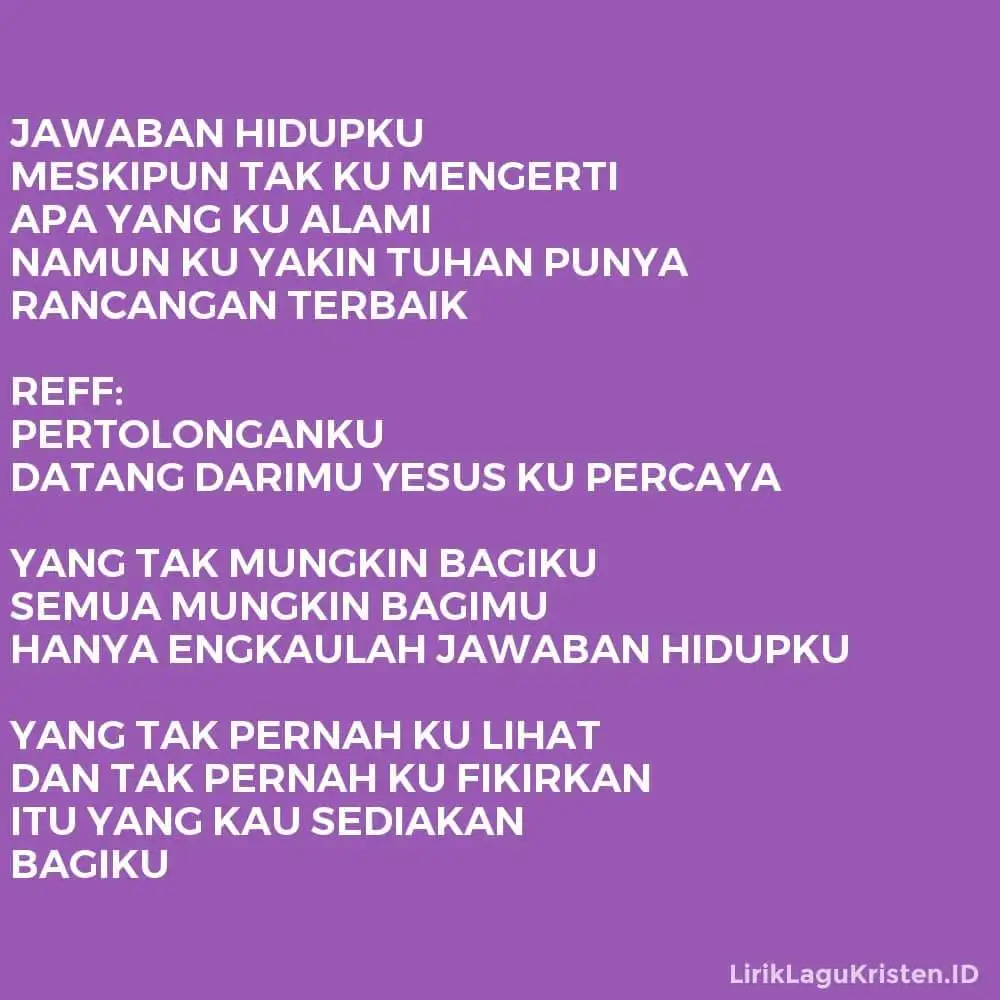JAWABAN HIDUPKU