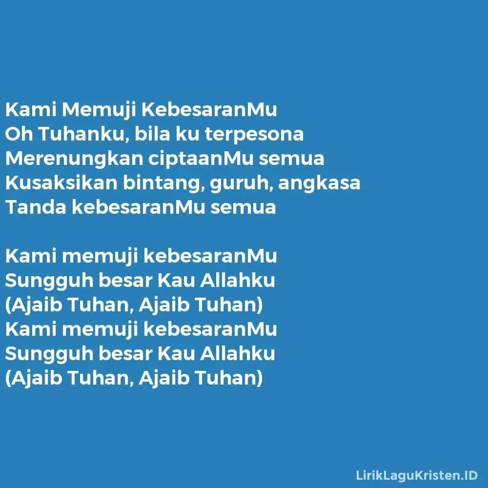 Kami Memuji KebesaranMu