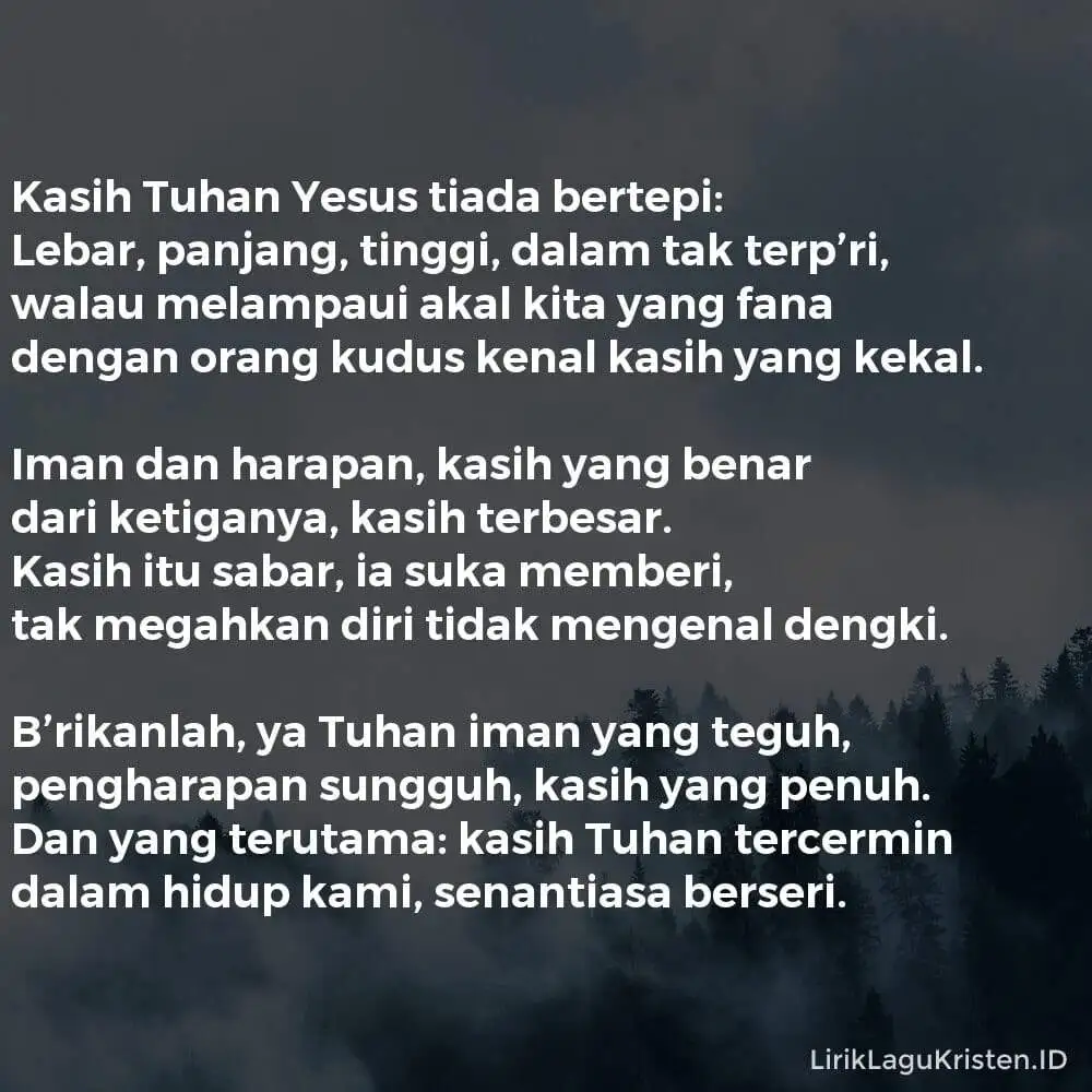 Kasih Tuhan Yesus Tiada Bertepi