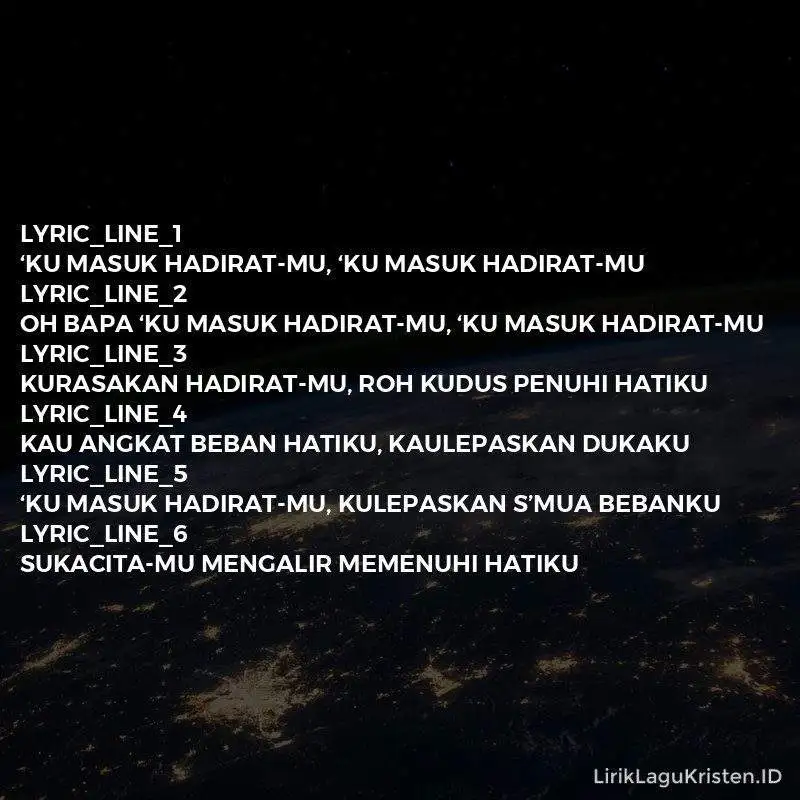 Ku Masuk HadiratMu