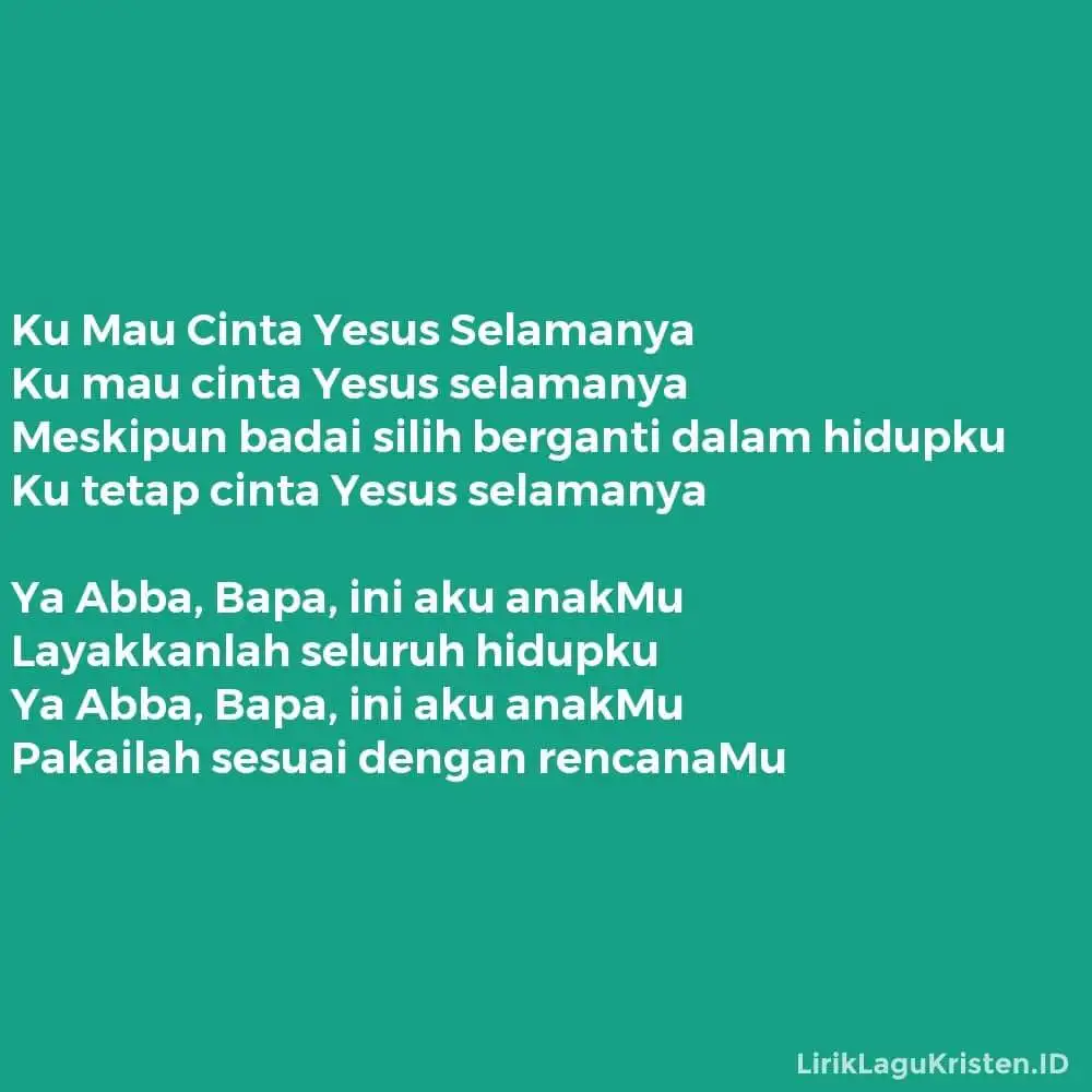 Ku Mau Cinta Yesus Selamanya