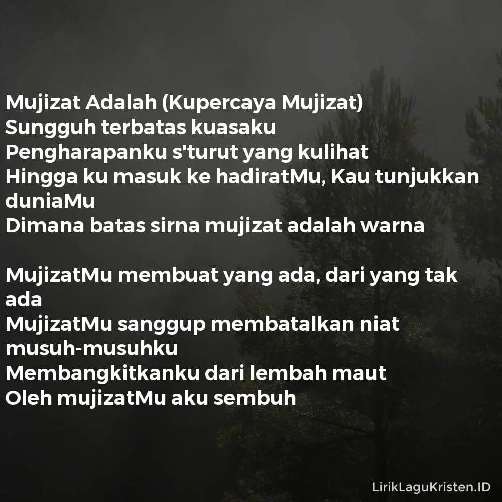 Mujizat Adalah (Kupercaya Mujizat)