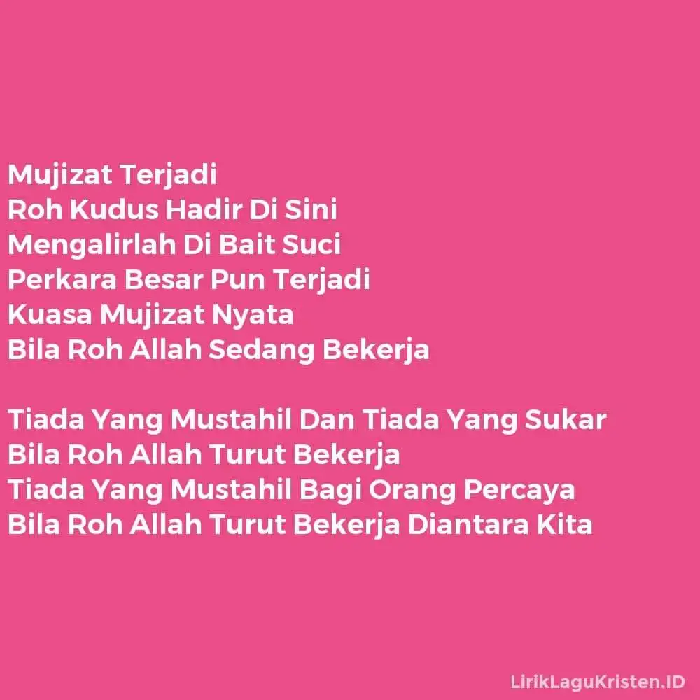 Mujizat Terjadi (Roh Kudus Hadir Di Sini)