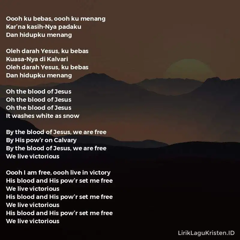 Oleh Darah Yesus / Ku Bebas