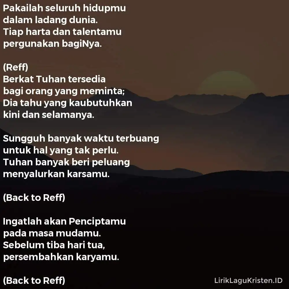 Pakailah Seluruh Hidupmu