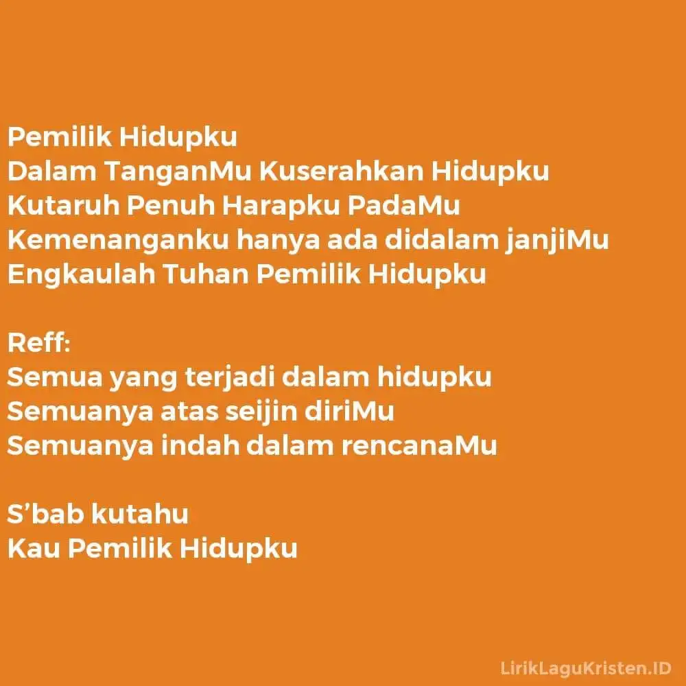 Pemilik Hidupku
