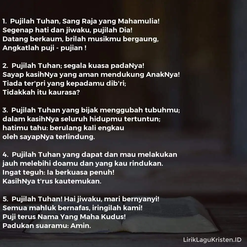 Pujilah Tuhan, Sang Raja