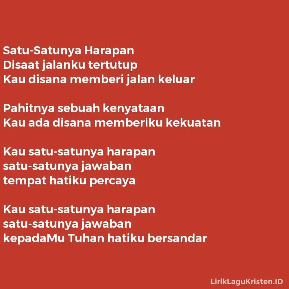 Satu-Satunya Harapan