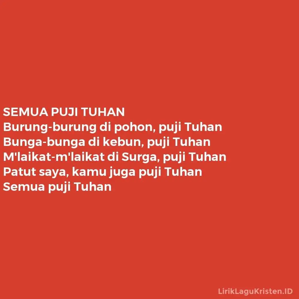 SEMUA PUJI TUHAN