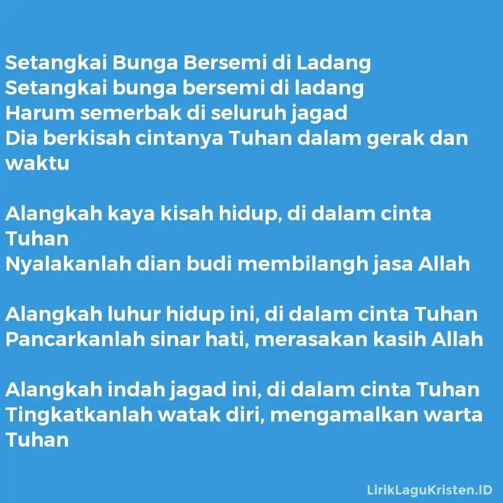 Setangkai Bunga Bersemi di Ladang