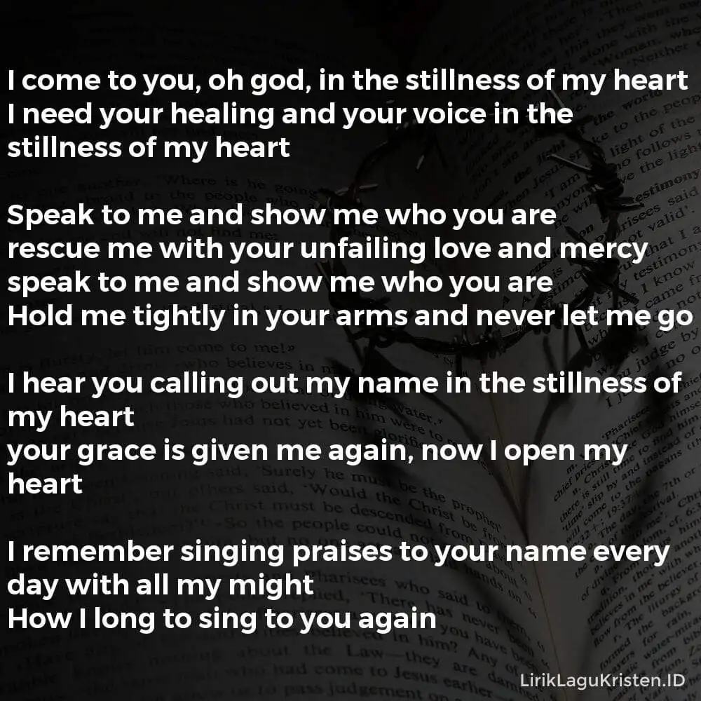 Stillness (Speak To Me)