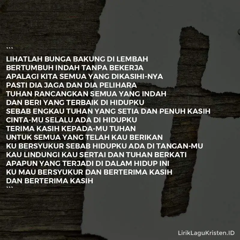 Terima Kasih KepadaMu Tuhan