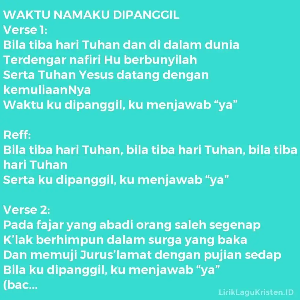 WAKTU NAMAKU DIPANGGIL