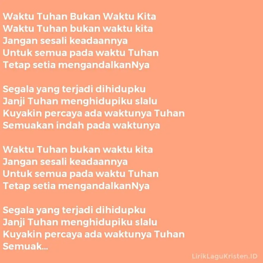Waktu Tuhan Bukan Waktu Kita