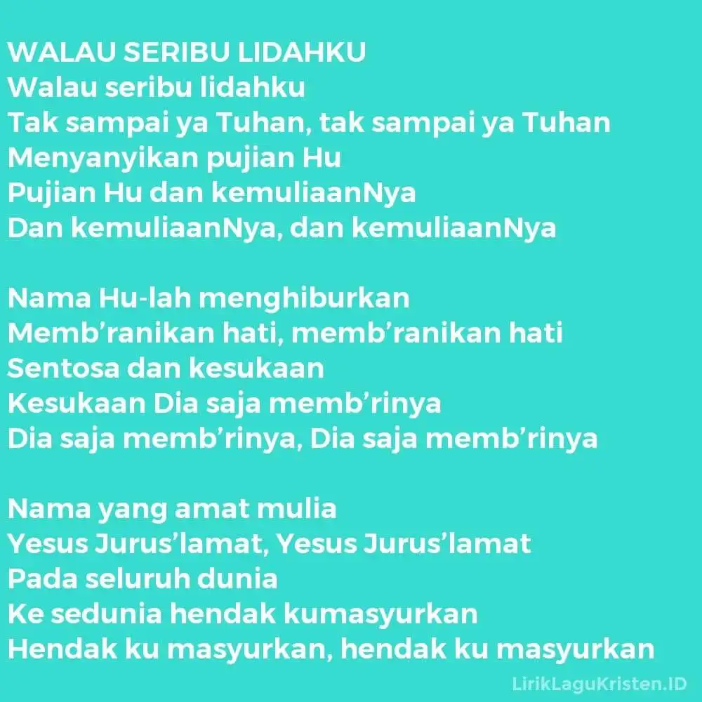 WALAU SERIBU LIDAHKU