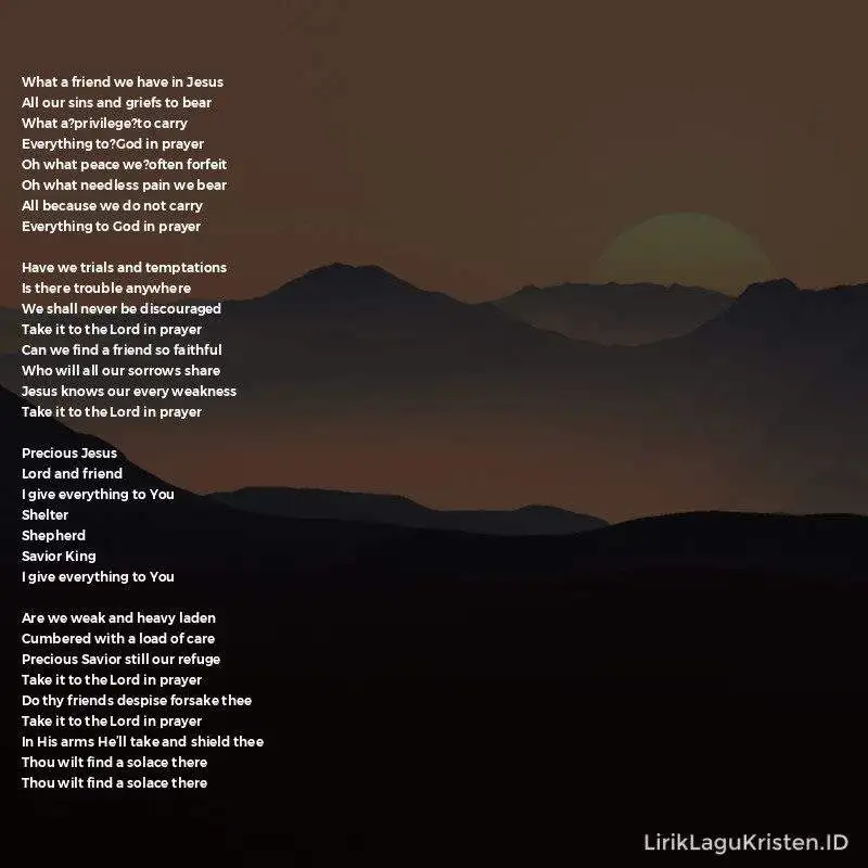 What A Friend We Have In Jesus