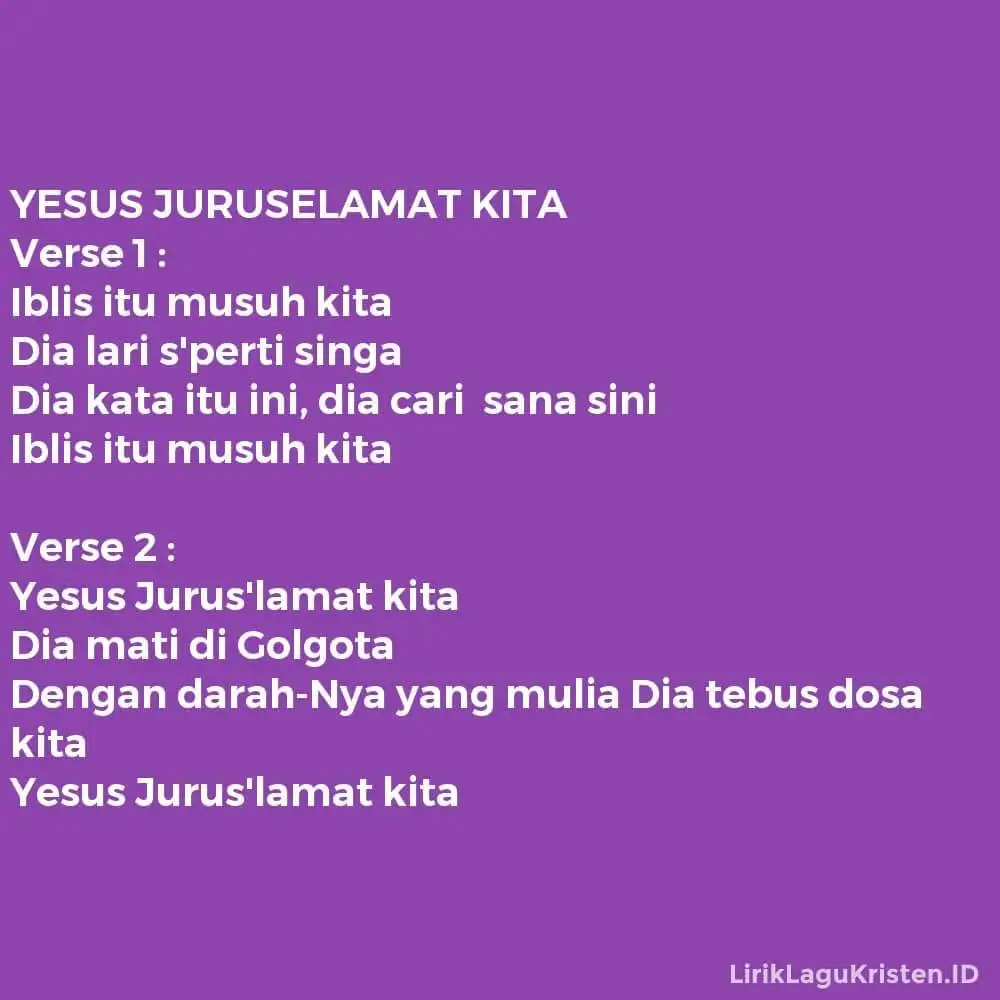 YESUS JURUSELAMAT KITA