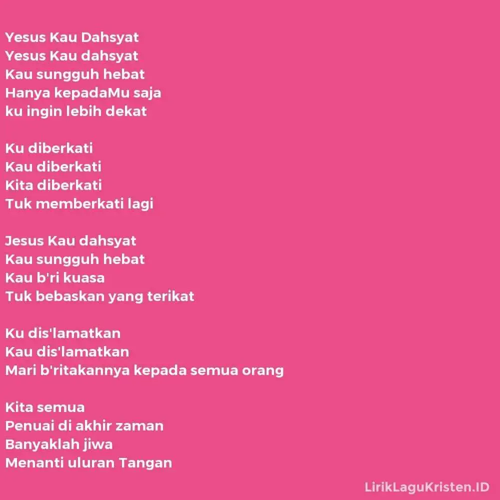 Yesus Kau Dahsyat